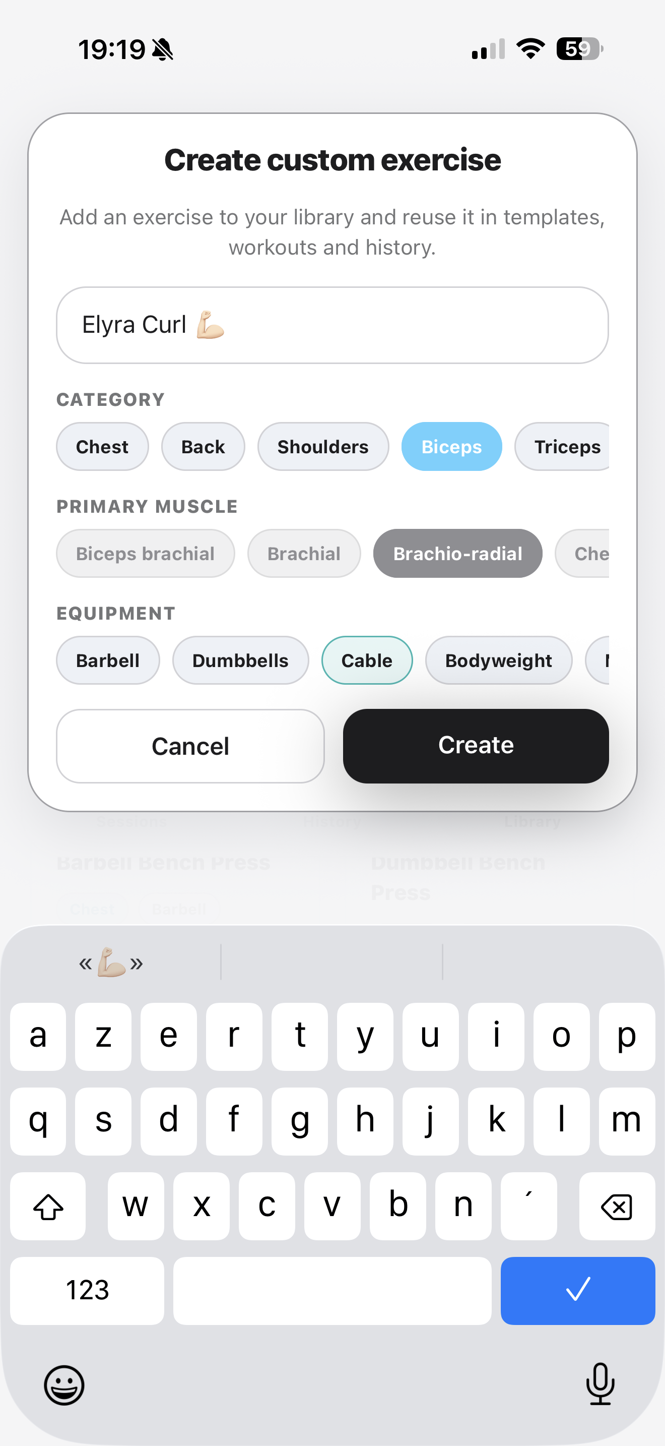 Preview of custom exercise creation in Elyra.